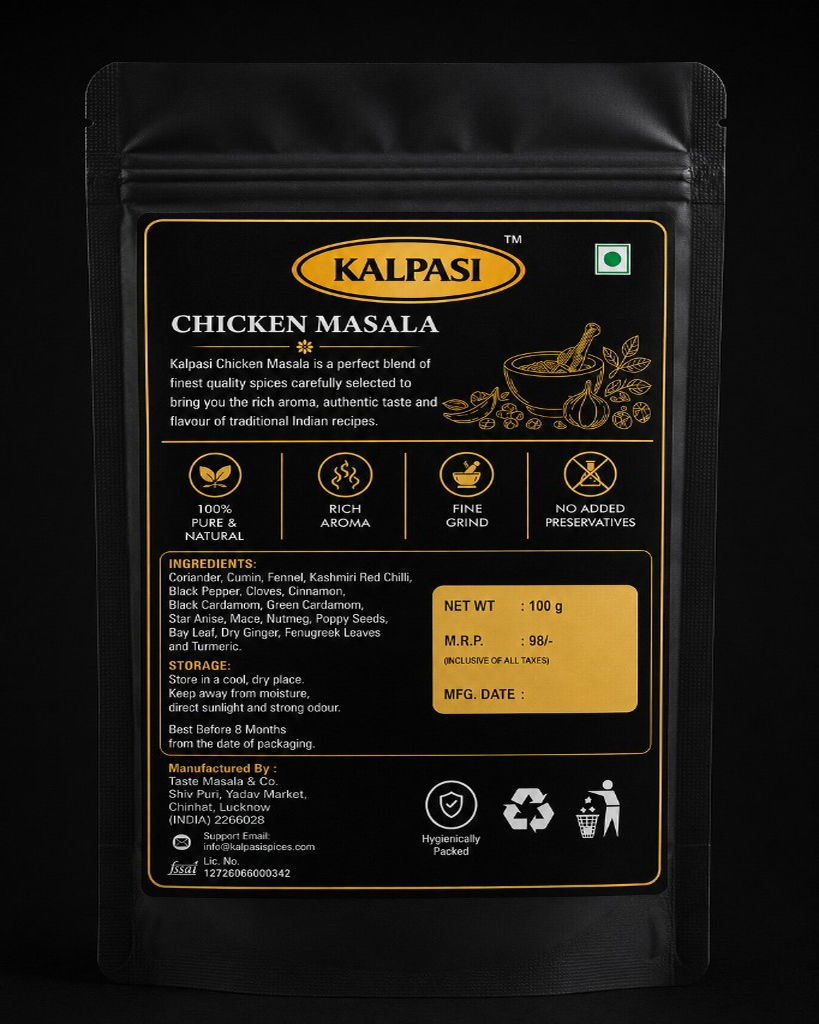 Kalpasi Chicken Masala — Back view